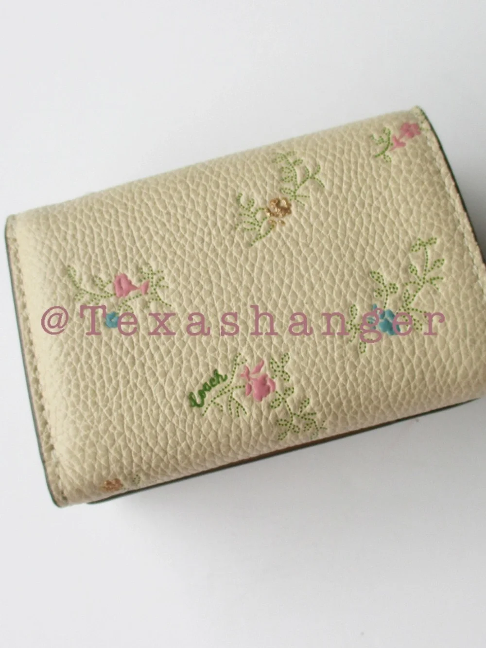 Coach NWT Floral PRT Trifold Origami Coin Wallet Ivory